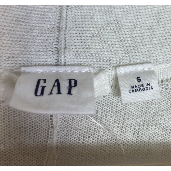 Gap Belted Open Cardigan Sweater Womens Size S White Lightweight Linen Blend NWT - Picture 5 of 10